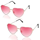 Orifinter 2 Pack Herz Sonnenbrille, Festival Schlagermove Outfit Damen,...