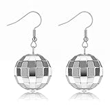 TIESOME Discokugel Ohrringe, Glitzer Accessoires Damen, Lustige Ohrringe,...