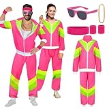 YADODO 90er 80er Jahre Outfit Herren Damen Rose Trainingsanzug Jacke Hose...