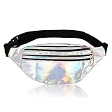 AYNKH Mode Metallic Bum Bag mit verstellbarem Riemen Glatter...