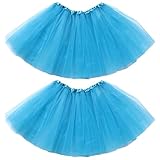 ZCJ 2 Stück Tüllrock Damen, Klassisches Tütü Elastisch mit 3 Lagig...