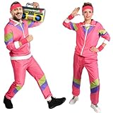 Aomig 90er 80er Jahre Kostüm Erwachsene, Retro Trainingsanzug für Männer...