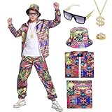 80er Jahre Outfit Damen Herren Kostüm 90er Jahre Trainingsanzug Party...