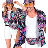 W WIDMANN MILANO Party Fashion - 80er Jahre Funky Fashion Hemd, Party...