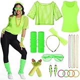 Ulikey 80er 90er Jahre Outfit Damen, 80er Jahre Kleidung Damen Set,...