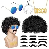 Hippie Kostüm Set 16tgl, Retro Hippie Accessoires, 70er 80er Mode Thema...