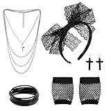 VIKSAUN 80er Jahre Retro Kostüm Set, Prom Accessoires, Fancy Outfit Mit...