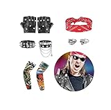 FASBET 9 Stück Rocker Kostüm Herren Rockstar Kostüm Kinder, Punker...