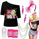 Sekepingo 80er Jahre Outfit Damen, 80er Jahre Kostümparty Thema Party...
