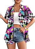 Hawaii Shirt Damen Vintage 90Er Hemd LäSsiges Retro 80Er Nostalgie Shirts...
