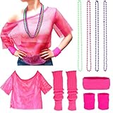 AN-WATTY 80er Jahre outfit Damen, 90er Jahre outfit Damen, aerobic outfit...