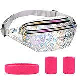 Fengzio Bauchtasche Damen und Schweißband Set,Wasserdicht Gürteltasche...
