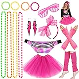 iZoeL 80er Jahre Kostüm Damen, 80er Outfit 80er Kleidung, 15tgl. ink. Tutu...